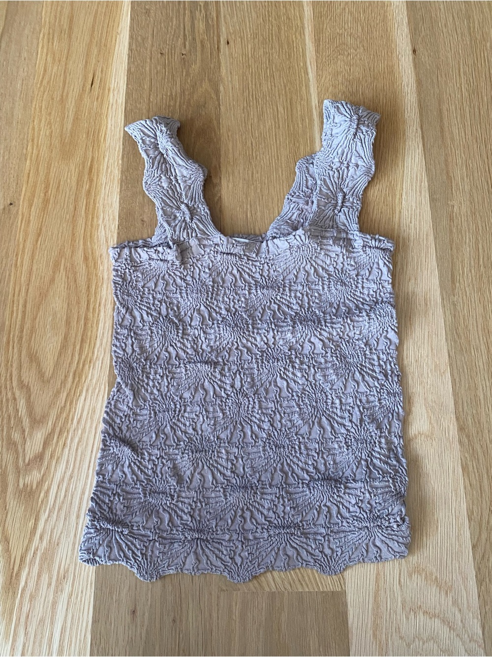 Altar'd State Lavender Smocked Tank with Ruffle Straps
